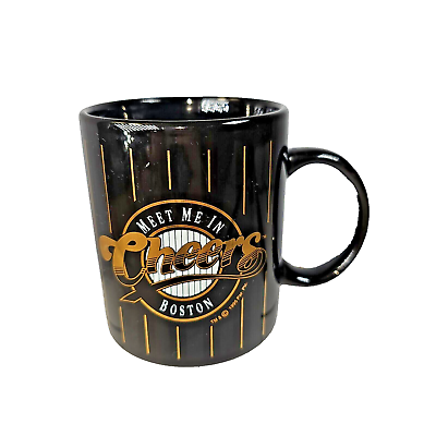 #ad 1995 Cheers Meet Me in St Louis Black Gold Mug Coffee Tea Cup