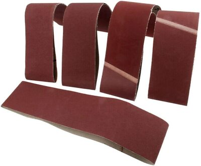 #ad 5 10Pcs Cloth Sanding Belts 75mm x 533mm Sand Paper Belt Assortment 40 1000Grit