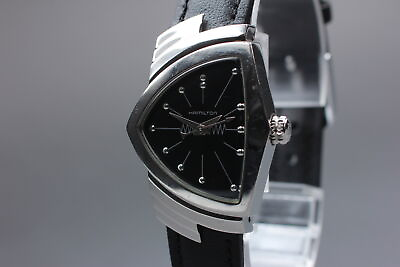 #ad Exc5 Hamilton Ventura H242111 Black Silver Women#x27;s Quartz Watch From JAPAN