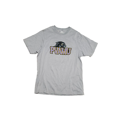 #ad Prairie View Aamp;M Panthers NCAA Men Colosseum PVAMU Logo S S T Shirt Gray Size M