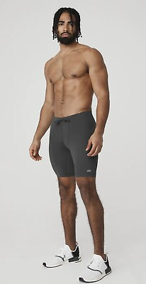 #ad Mens Alo Yoga Gray Compression Shorts New $68 Medium