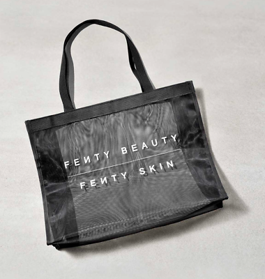 #ad Fenty Beauty Fenty Skin By Rihanna Black Mesh Tote Bag Brand New