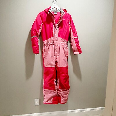#ad COLUMBIA Big Girls Colorblock Pink Two Tone BUGA II Snowsuit With Hood Size L