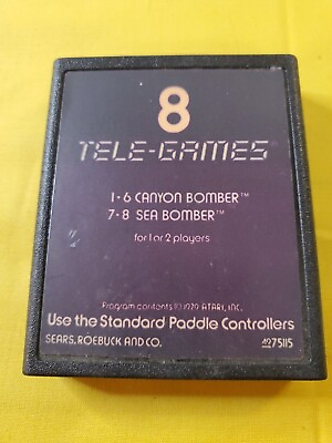 #ad Video Game Canyon Bomber for Atari 2600 *SEARS Tele Games 8* Text Label