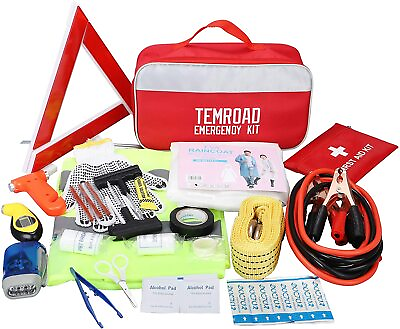 #ad Auto Emergency Kit Set Car Tool Bag Vehicle Safety Kit Portable Roadside Temroad
