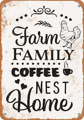 #ad Metal Sign Farm Family Coffee Nest Home Vintage Look