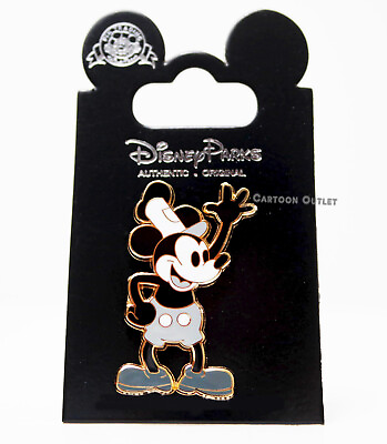#ad Disney Parks Steamboat Willie Mickey Mouse Collectible Trading Pin Authentic New