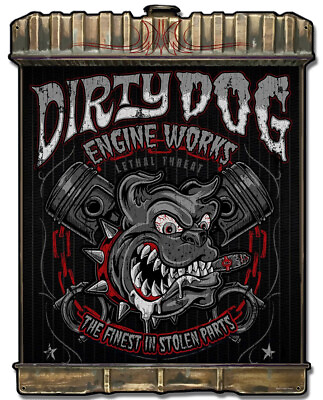 #ad DIRTY DOG ENGINE WORKS STOLEN PARTS 32quot; HEAVY DUTY USA METAL HOME DECOR SIGN