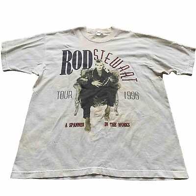 #ad Rod Stewart 90s Buffalo Concert 1996 Rock Tour Size Large Vintage band T Shirt