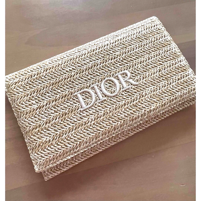 #ad Christian Dior Novelty Clutch Pouch 2023 Summer Rattan Beige JP Original Limited