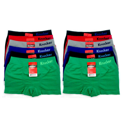 #ad 12 Pack Boy Seamless Solid Boxer Briefs Kids Spandex Underwear Soft Active New M