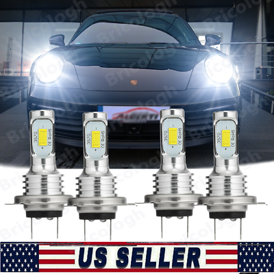 #ad For Porsche Boxster 1997 2004 Front 6000K LED Headlight Hi Lo Bulbs Kit Qty 4