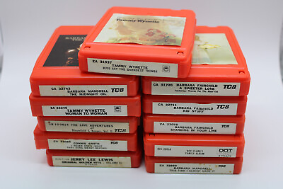 #ad Lot of 11 8 Track Tapes Untested Red Shell Blanks For Noise Experimental Project