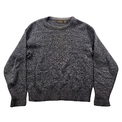 #ad Vintage Eddie Bauer Sweater Mens XL Grey Heather Wool Nylon Made USA Crewneck