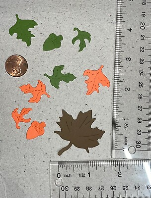 #ad 🍂FALL LEAVES cards paper die cut embellishments💚