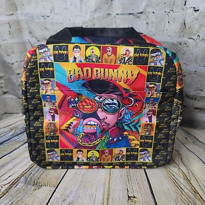 #ad New Bad Bunny Bright Cartoon Print Lunch Box Bag Insulated Cooler Reusable