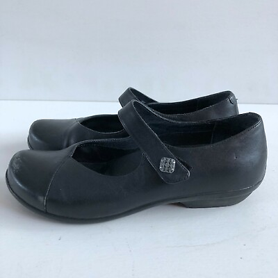 #ad Dansko Womens Black Leather Upper Mary Jane Button Strap Size 38 US 7.5
