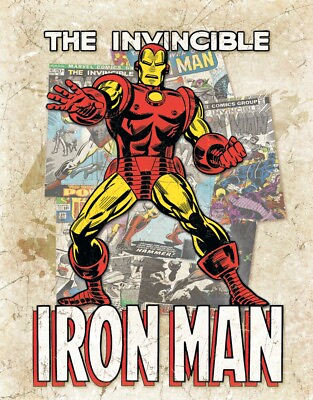#ad Iron Man The Invincible Marvel Tin Metal Sign Man Cave Garage Decor 12.5 X 16