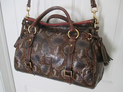 #ad Dooney amp; Bourke Python Embossed Florentine Satchel Handbag LTD Edition Large