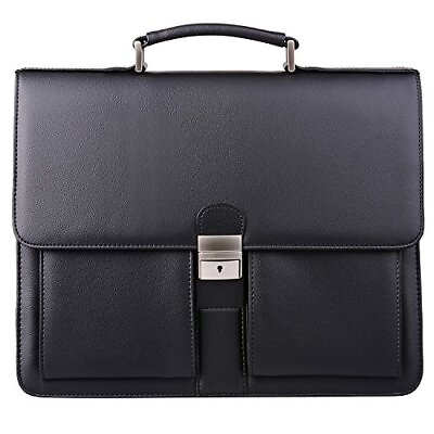 #ad Mens New Pu Leather Attache Briefcase Traditional Messenger Lawyer Bag Mbyx015