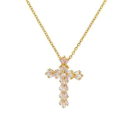#ad 18K Plated Stylish Cross Pendant Necklace Women Men Personality Fashion Gift New