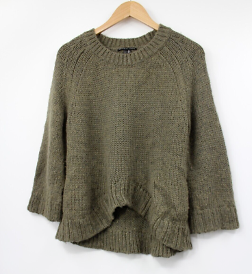 #ad Theyskens Theory Sweater M Wool Alpaca Green Crew Neck Pullover Knitted Womens