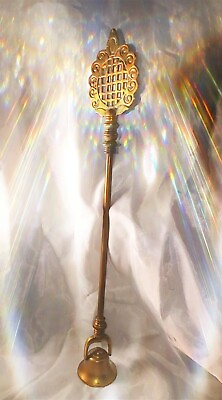#ad Vintage Heavy Solid Brass 18quot; Snuffer