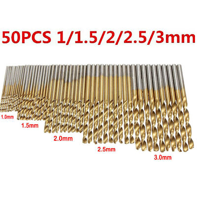 #ad 1set 50pcs High Quality Twist Drill Bit Power Tool Parts For Metal Wood Drilling