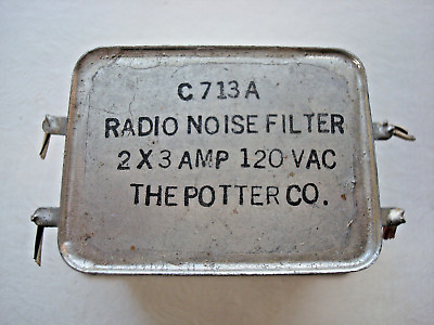 #ad Potter Company C713A 2 x 3 Amp 120VAC Radio Noise Filter