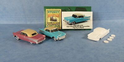 #ad New SMC GG 1170 1957 Chevy Bel Air Conv. Top Up HO 1 87 Scale White Resin Kit