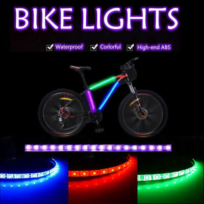 #ad Bike Lights Bicycle LED Wheel Lamp w BATTERIES Visible for String Strip Safety