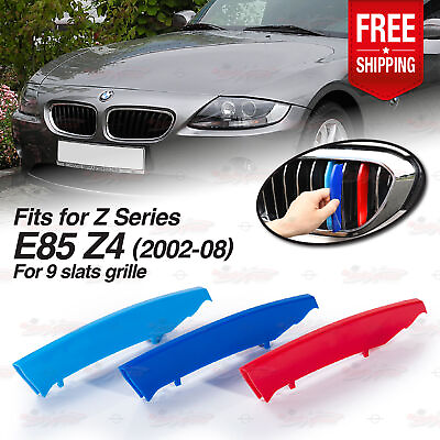 #ad For BMW Z Series E85 Z4 2002 08 Kidney Grille M Sport 3 Color Cover Stripe Clips