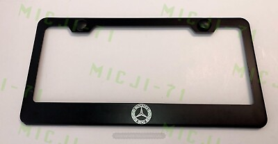 #ad Laser Engraved Etched Mercedes Benz Logo Stainless Steel License Plate Frame