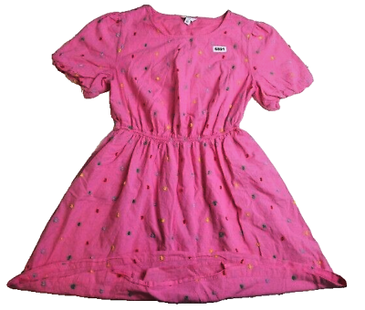 #ad Crown amp; Ivy Pink A Line Womens Dress Waist Define Puff Sleeve Ladies Medium **