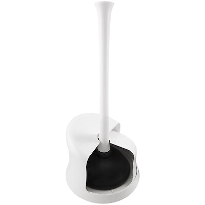 #ad Mainstays Twister Toilet Plunger with Storage Caddy 360 Degree Coverage White