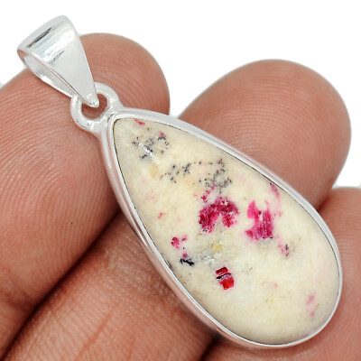 #ad Natural Cinnabar In Scapolite 925 Sterling Silver Pendant Jewelry CP25117