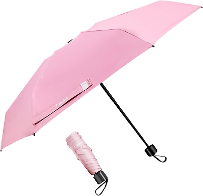 #ad Mini Travel Umbrella Portable Lightweight Compact Parasol with 95% UV Protectio