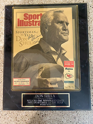 #ad Don Shula Miami Dolphins Signed Sports Illustrated Sportsman of the Year Plaque