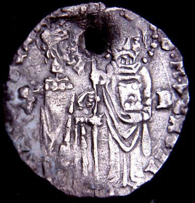 #ad ITALY Venice. Antonio Venier 1382 1400 AD. AR Grosso Silver Coin w COA