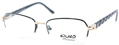 #ad Exces Princess 134 201 Black Gold Oval Womens Eyeglasses Frames 52 17 135