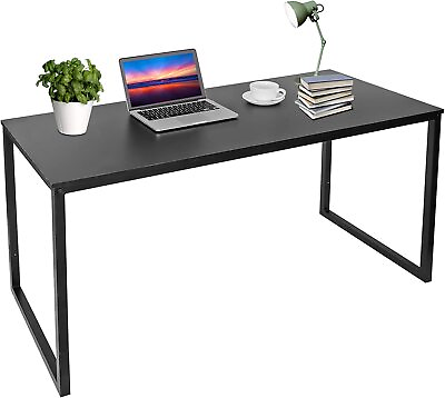 #ad Computer Desk 55quot; Large Laptop PC Study Writing Table Simple Office Desk Black