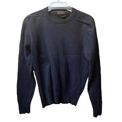 Vintage YSL Yves Saint Laurent Sweater Navy Blue Wool Medium For Repair READ $24.99