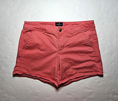 #ad American Eagle Midi Stretch Pink Shorts Women#x27;s Size 12