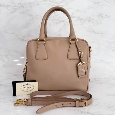 #ad PRADA Saffiano Leather 2way Hand bag Shoulder Bag Pink 240329N