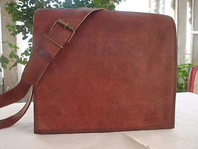 Men#x27;s Genuine Leather Messenger for laptop office book School Bag shoulder Bag $42.87