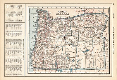 #ad 1925 Antique Oregon State Map Vintage Map of Oregon Map Gallery Wall Decor 1134