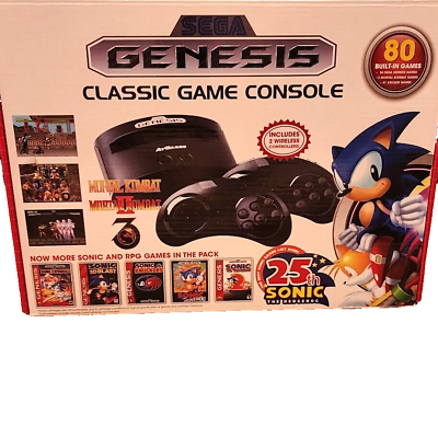 #ad AtGames Sega Genesis Classic Mini Game Console w 80 Built In Games 2016 Model