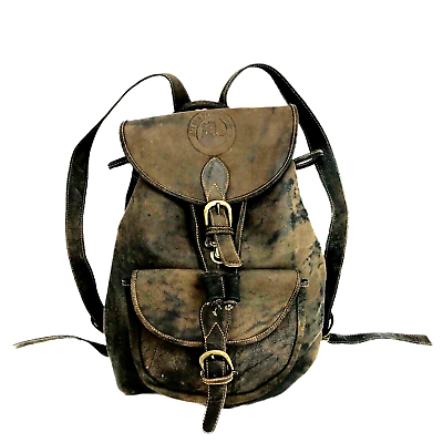 #ad ALL THE PRETTY HORSES Backpack Large Handcrafted Rucksack Brown Thick Leather