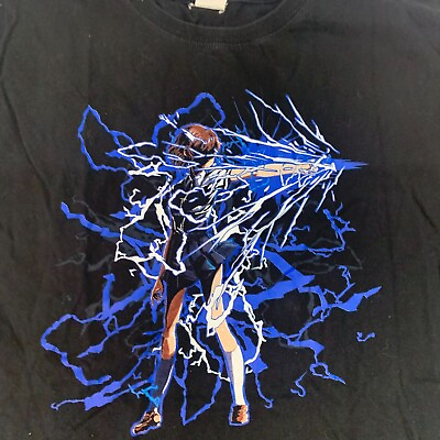 #ad Black Anime Manga Lightning Akibento T Shirt Size 2XL See pictures