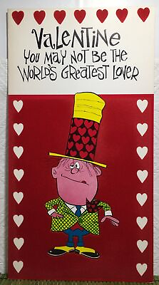 #ad Vintage Valentine Card Ex Large Contemporary Card Lover 8x15quot;